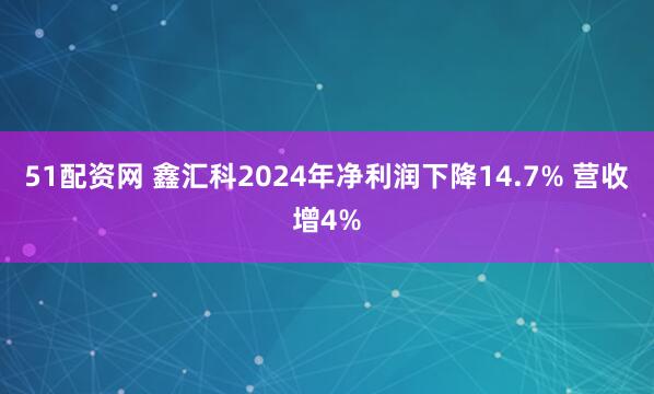 51配资网 鑫汇科2024年净利润下降14.7% 营收增4%